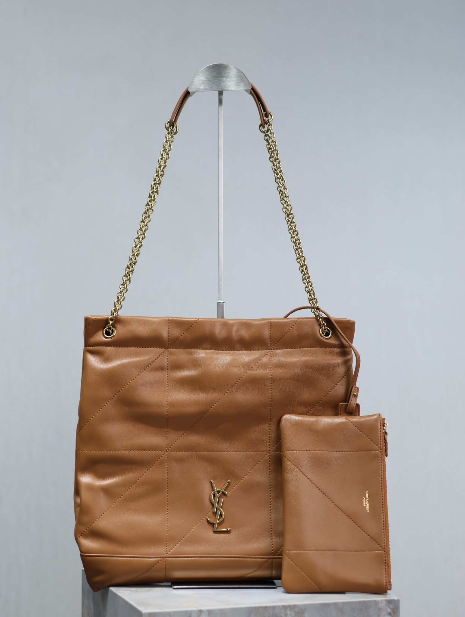 Ysl Pochon Handbag 781666 Brown